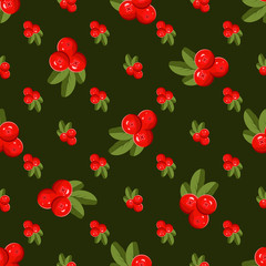Seamless pattern with cranberry.