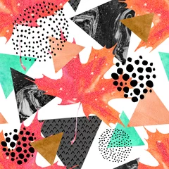 Keuken foto achterwand Grafische prints Abstracte herfst geometrische naadloze patroon.