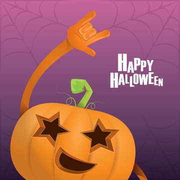 pumpkin rock n roll style halloween greeting card