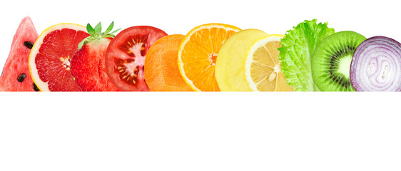 Slices of fruits and vegetable