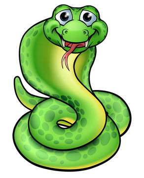 Friendly Cartoon Cobra Snake