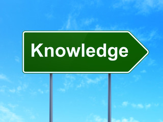 Studying concept: Knowledge on road sign background