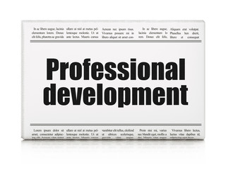 Education concept: newspaper headline Professional Development