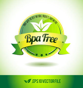 Bpa free badge label seal text tag word
