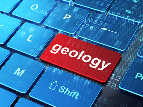 Science concept: Geology on computer keyboard background