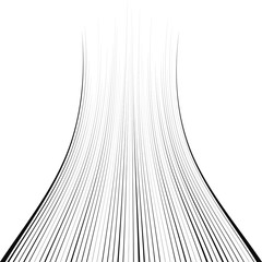 Curved jump line, lines, roads disappearing into infinity in the library, illustrations, vector for print or website design