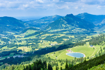 Beautiful landscape of Alps in Germany - Hiking in the mountains