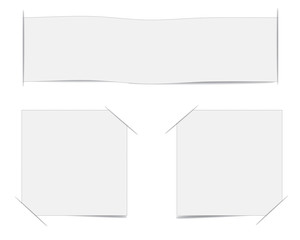 Set,White note papers, ready for your message. Vector illustrati