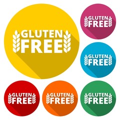 No gluten, free food label or sticker flat icon