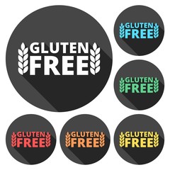 No gluten, free food label or sticker flat icon