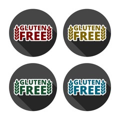 No gluten, free food label or sticker flat icon