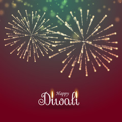 festival of lights happy diwali greeting with fireworks