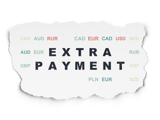 Banking concept: Extra Payment on Torn Paper background