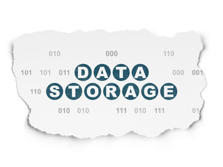 Data concept: Data Storage on Torn Paper background