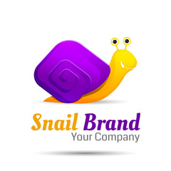 Colored stylized snail logo icon style. Vector creative colorful abstract design illustration. Template for your business company
