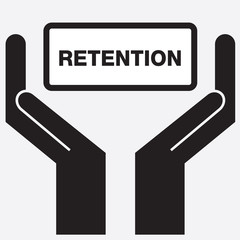 Hand showing retention sign icon. Vector illustration.