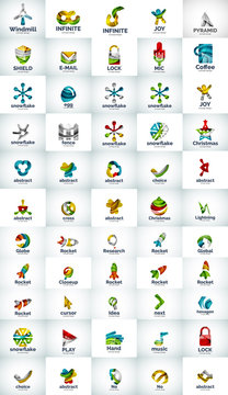 Logo set, abstract business icons