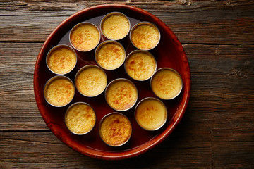 Custard Creme Caramel Flan dessert bain marie
