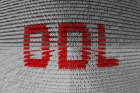 DDL in the form of binary code, 3D illustration