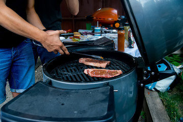 Steak on grill