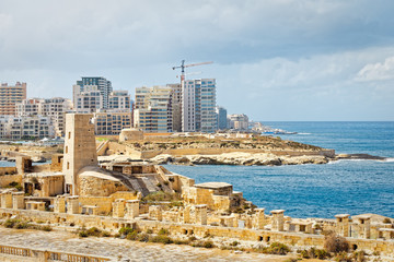 Building development in Valletta, Malta