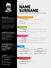 Minimalist CV, Resume template with simple design, company application CV, Curriculum vitae, business sheet, clean employer resume