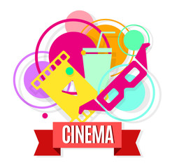 Cinema vector color sign