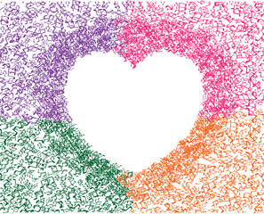 Heart collected from musical notes
