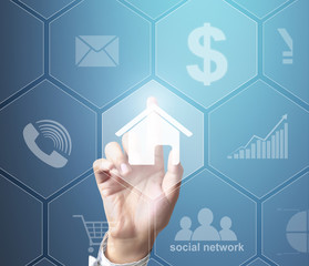 Touch Screen virtual icon  social network