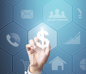 Touch Screen virtual icon  social network