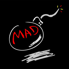 Illustration for mad explosion, at Black Background