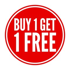 Buy one get one free, promotional sale label