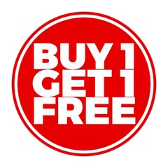 Buy one get one free, promotional sale label