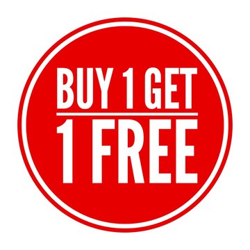 Buy one get one free, promotional sale label