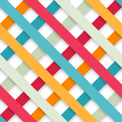 Abstract colored seamless geometric paper strip pattern