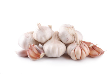 Fresh garlic isolated on white background