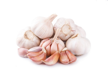 Fresh garlic isolated on white background