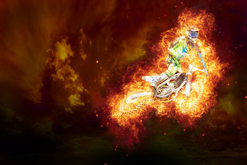 Motocross on fire