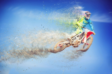 Custom vertical slats with your photo Motocross dissolving