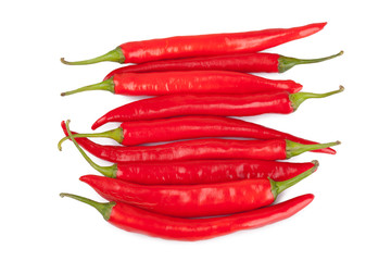 red chili or chilli cayenne pepper isolated on white background