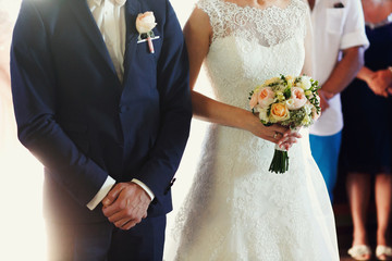 Happy bride and groom