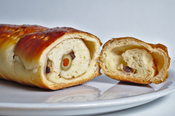 Traditional Pan de Jamon for Christmas season. Latin American cuisine