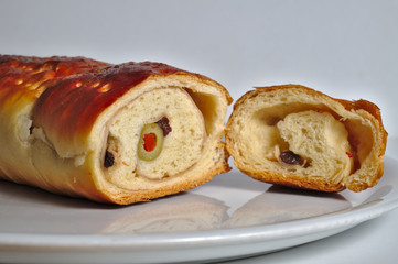 Traditional Pan de Jamon for Christmas season. Latin American cuisine