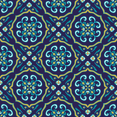 Vector seamless texture. Beautiful colored pattern for design and fashion with decorative elements