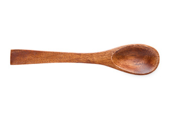 Wooden spoon isolated on white background