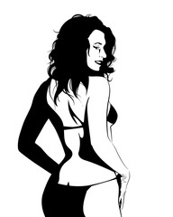 Woman bikini sexy pose vector image