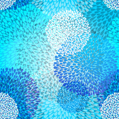 Seamless pattern with blue, violet and white balls