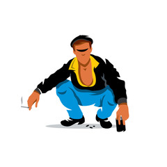 Vector relaxed man Cartoon Illustration.
