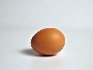 Single egg on a clear background. Minimal food theme