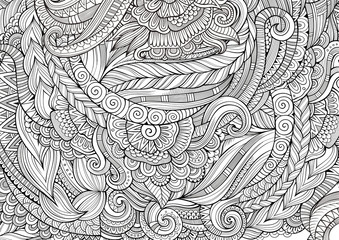 Abstract sketchy decorative doodles hand drawn ethnic pattern